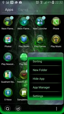 Green Flame GO theme android App screenshot 5